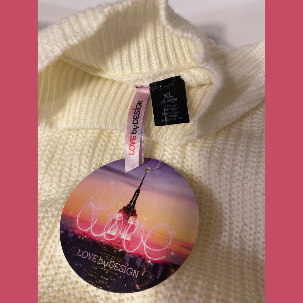 NWT LOVE BY DESIGN CREAM MOCK NECK SWEATER XL - Picture 8 of 13